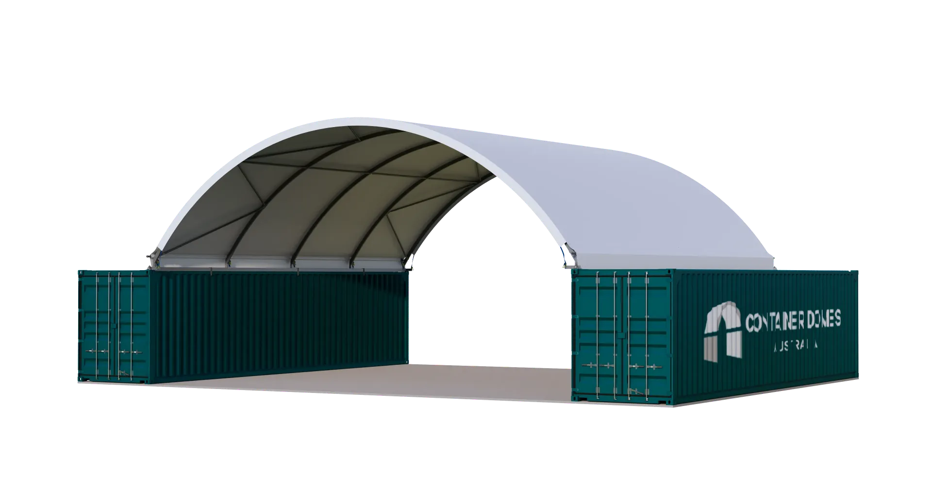 Container Dome -  12m wide x 12m long x 3.6m apex (above container height) - Wind Region A