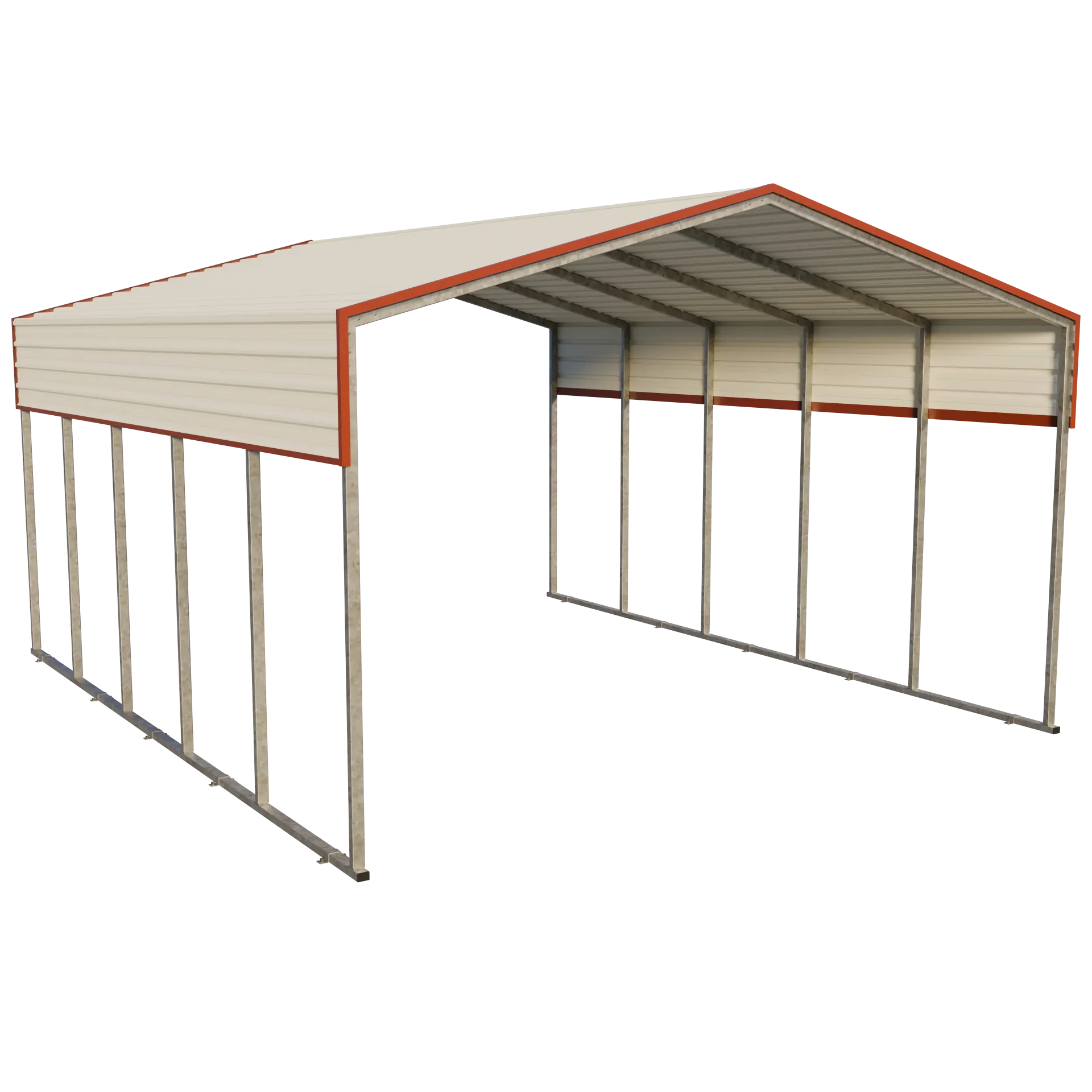 Double Caravan Shelter 7.4m - 5.9m wide x 7.4m long x 3.1m sides - (3.9m apex) - Wind Region B