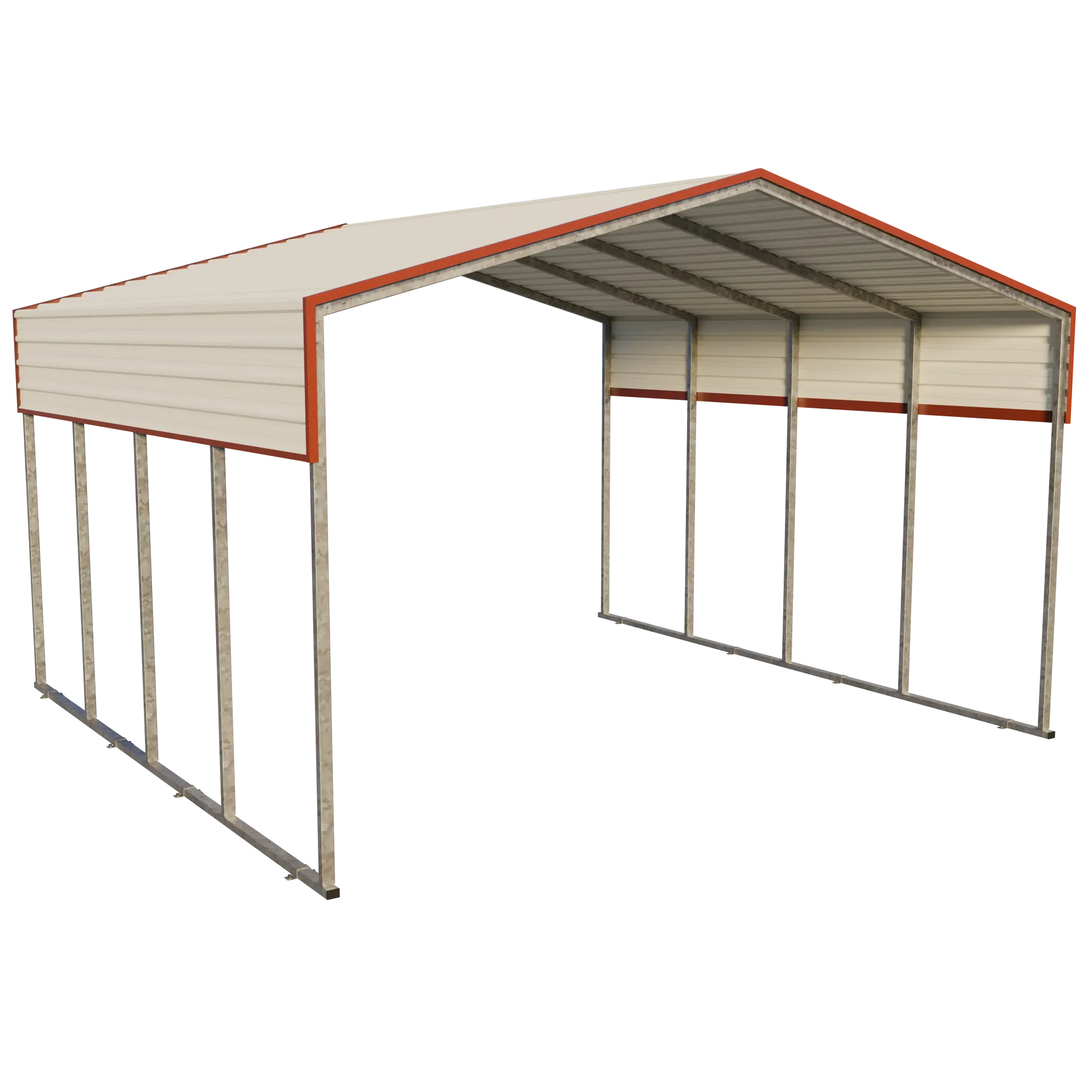 [SS349] Double Car Shelter Extra High - 5.9m wide x 6m long x 3.1m sides - (3.9m apex) - Wind Region A (Standard Side sheeting, No Gutters, Ground Anchors (No Concrete Slab))